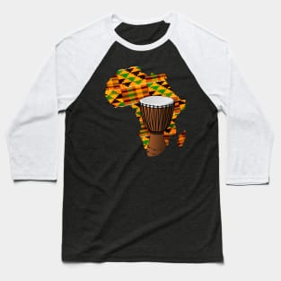 Africa Kente Pattern Drum Baseball T-Shirt